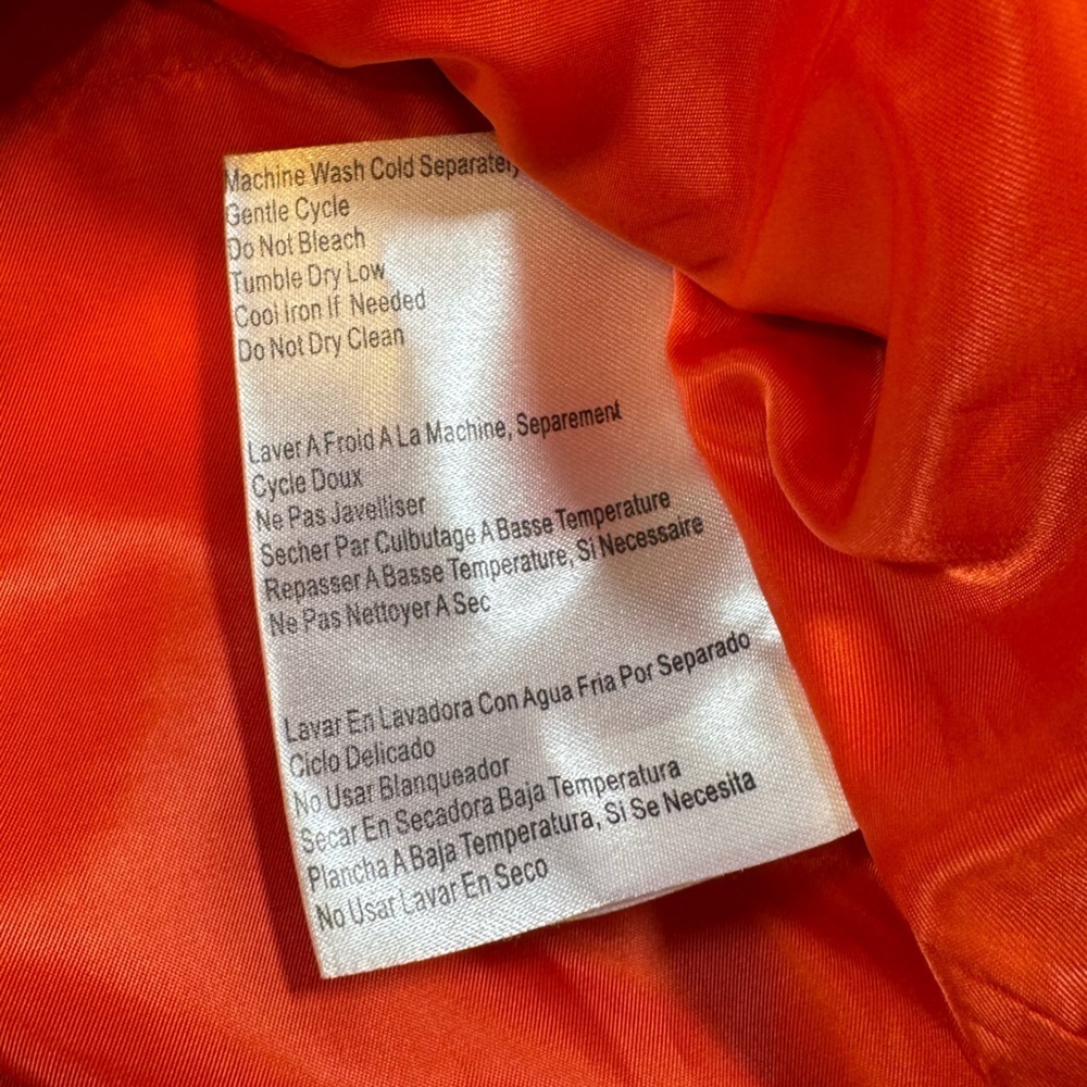 NWOT Michael Kor’s Women's Orange Hooded Rain Coat Jacket with silver details - Picture 8 of 12